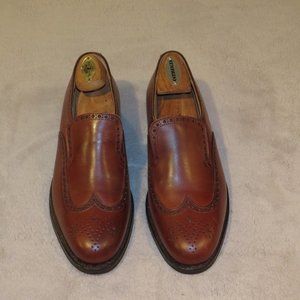 Peal & Co x Crockett & Jones Raywood Brown Leather Brogue Loafer 7D NWB $700